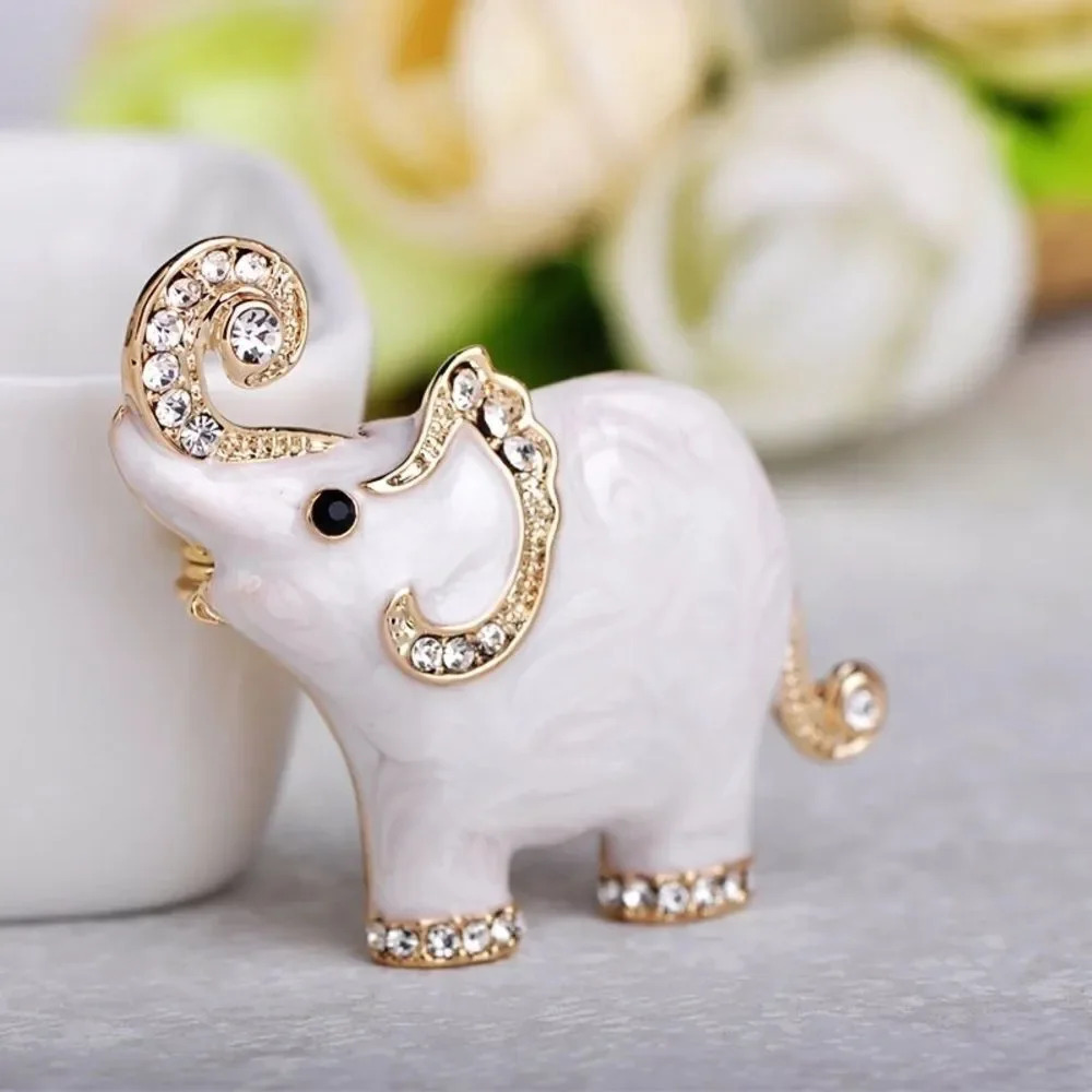 VQ White Elephant Brooch